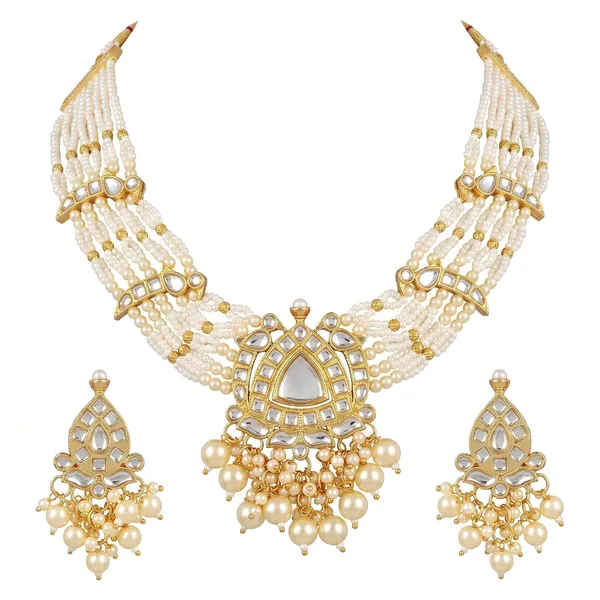 Antique_Gold_White_Brass_Pearl_Kundan_Choker_Necklace_Set_For_Women