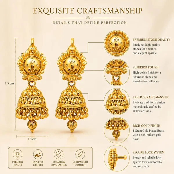 Gold_Brass_24K_Gold_Plated_Temple_Style_Jhumka_Earrings_For_Women