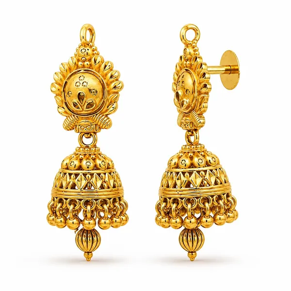 Gold_Brass_24K_Gold_Plated_Temple_Style_Jhumka_Earrings_For_Women