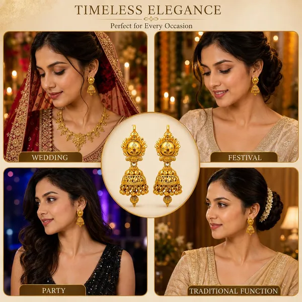 Gold_Brass_24K_Gold_Plated_Temple_Style_Jhumka_Earrings_For_Women