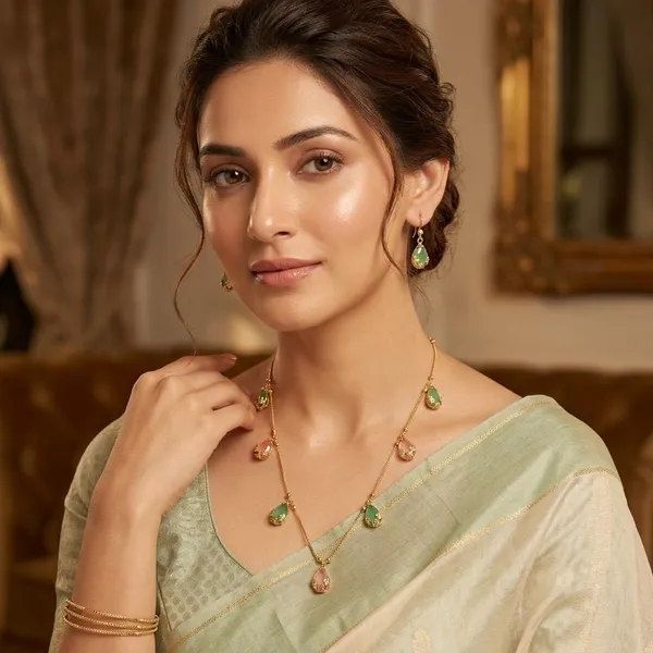 Mint_Pink_Gold_Plated_Brass_Filigree_Jewellery_Set_For_Women
