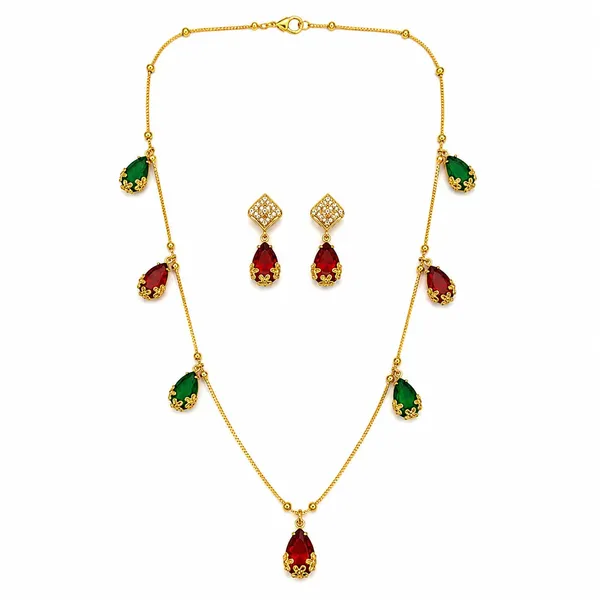 Red_Green_Gold_Plated_Brass_Kundan_Jewellery_Set_For_Women