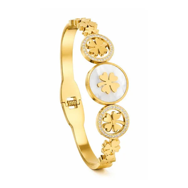 Gold_White_Brass_Clover_Stone_Kada_Bracelet_For_Women