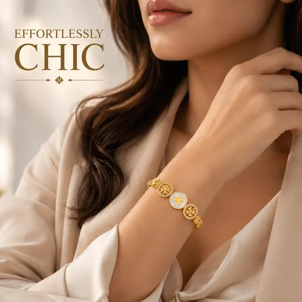 Gold_White_Brass_Clover_Stone_Kada_Bracelet_For_Women