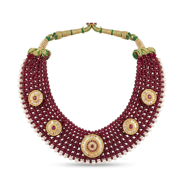 Maroon_Gold_Brass_Hydro_Crystal_Bead_Choker_Necklace_For_Women