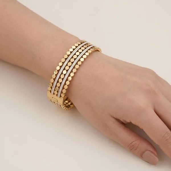 Gold_Brass_Multi-Row_Disc_Link_Stone_Bangle_Bracelet_For_Women