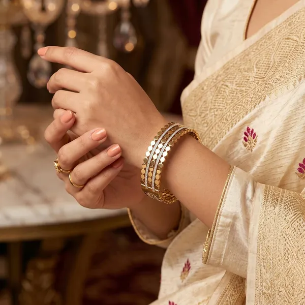 Gold_Brass_Multi-Row_Disc_Link_Stone_Bangle_Bracelet_For_Women
