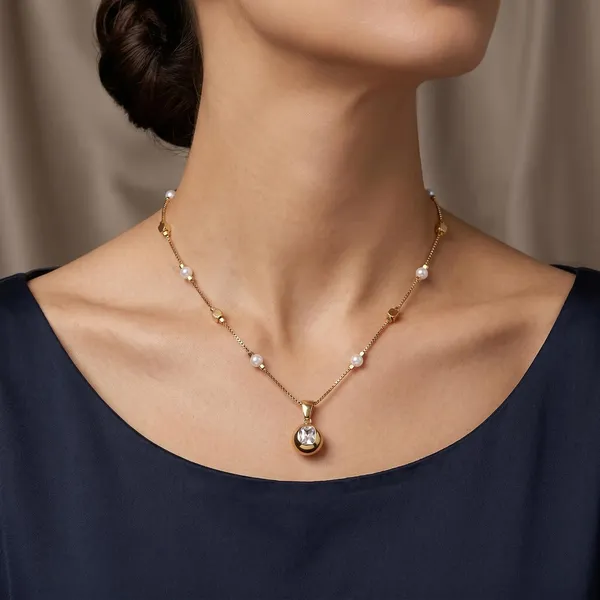Gold_White_Brass_Pearl_Beaded_Cz_Pendant_Necklace_For_Women