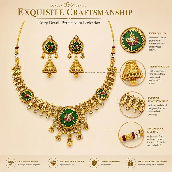 Antique_Gold_Multicolor_Brass_Kundan_Choker_Necklace_Set_With_Jhumka_For_Women