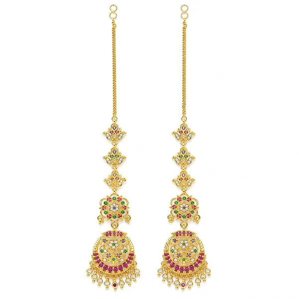 Gold_Brass_Stone_Embellished_Gold_Plated_Ear_Chain_Earrings_For_Women