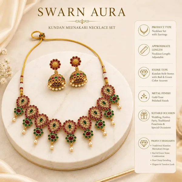 Multicolor_Gold_Plated_Brass_Temple_Necklace_Jhumka_Set_For_Women