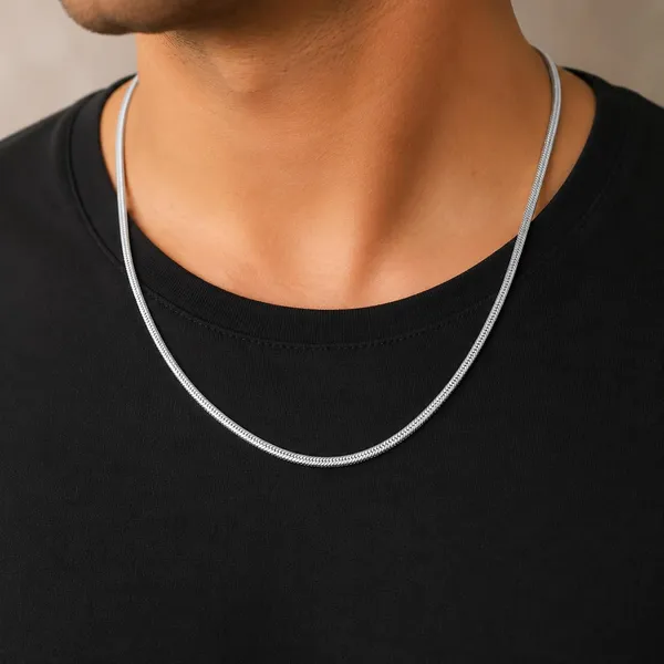 Silver_Plated_Brass_Flat_Snake_Chain_Necklace_For_Women