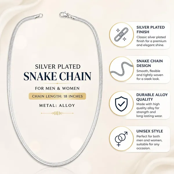 Silver_Plated_Brass_Flat_Snake_Chain_Necklace_For_Women