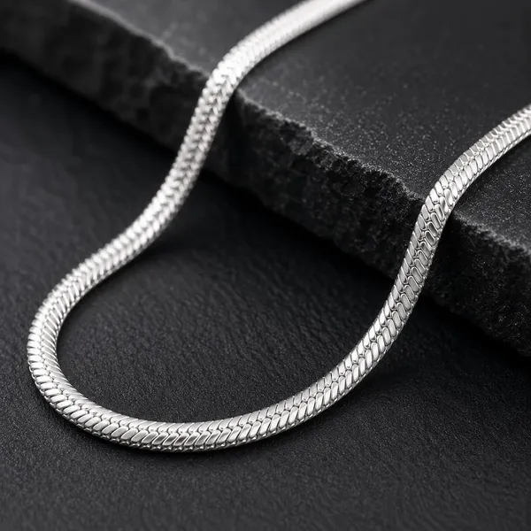 Silver_Plated_Brass_Flat_Snake_Chain_Necklace_For_Women