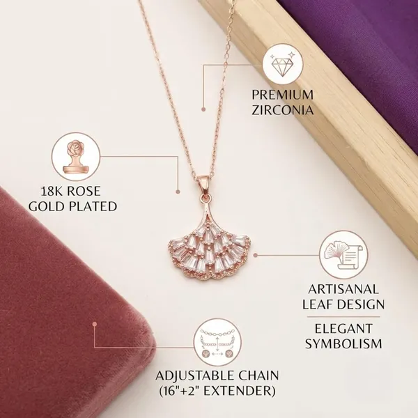 Rose_Gold_Brass_Baguette_Cz_Ginkgo_Leaf_Pendant_Necklace_For_Women