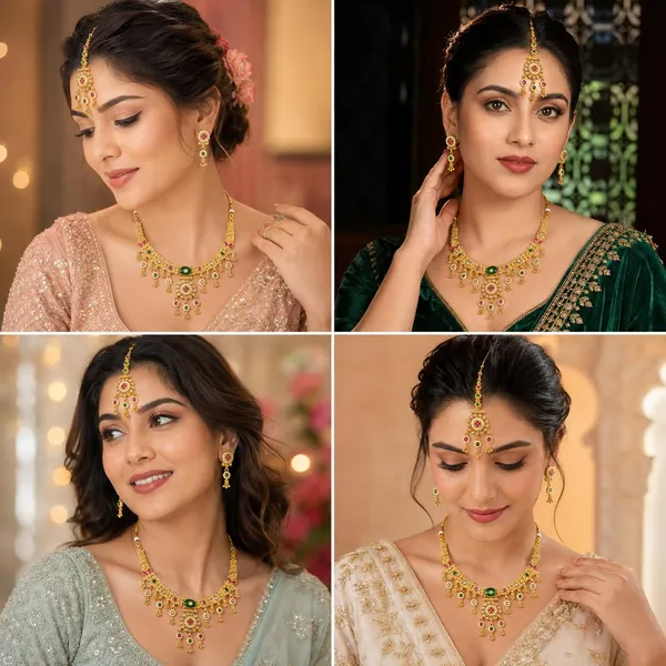 Emerald_Green_Pink_Brass_Kundan_Choker_Necklace_Set_With_Maang_Tika_For_Women