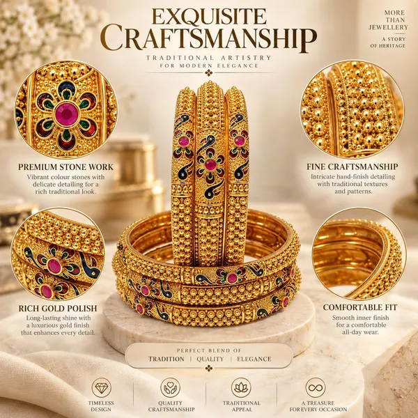 Golden_Gold_Plated_Brass_Meenakari_Floral_Bangle_Set_For_Women