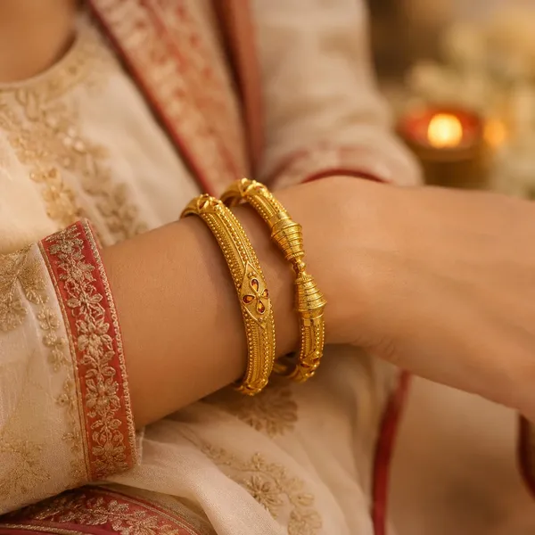 Golden_Gold_Plated_Brass_Embossed_Kadli_Bangle_Bracelet_For_Women