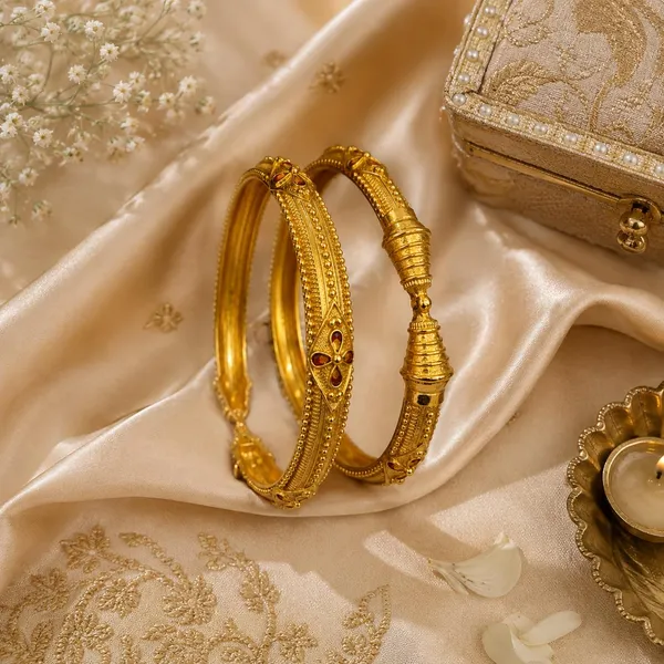 Golden_Gold_Plated_Brass_Embossed_Kadli_Bangle_Bracelet_For_Women