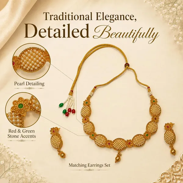 Gold_Brass_Kundan_Red_Green_Stone_Necklace_Set_For_Women