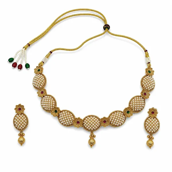 Gold_Brass_Kundan_Red_Green_Stone_Necklace_Set_For_Women