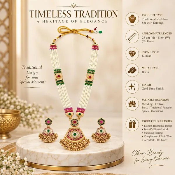Multicolor_Gold_Tone_Brass_Beaded_Pendant_Necklace_Set_For_Women