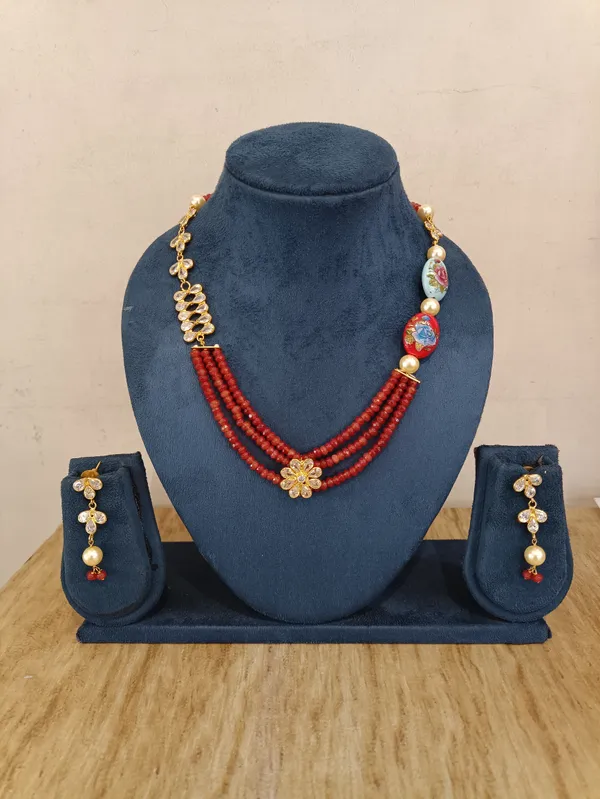 Red_Gold-Plated_Brass_Beaded_Necklace_Set_For_Women
