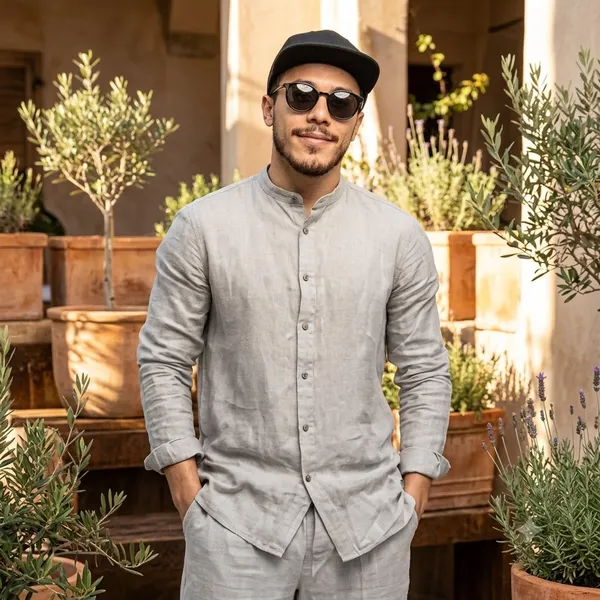 Gray_Pure_Linen_Shirt_For_Men