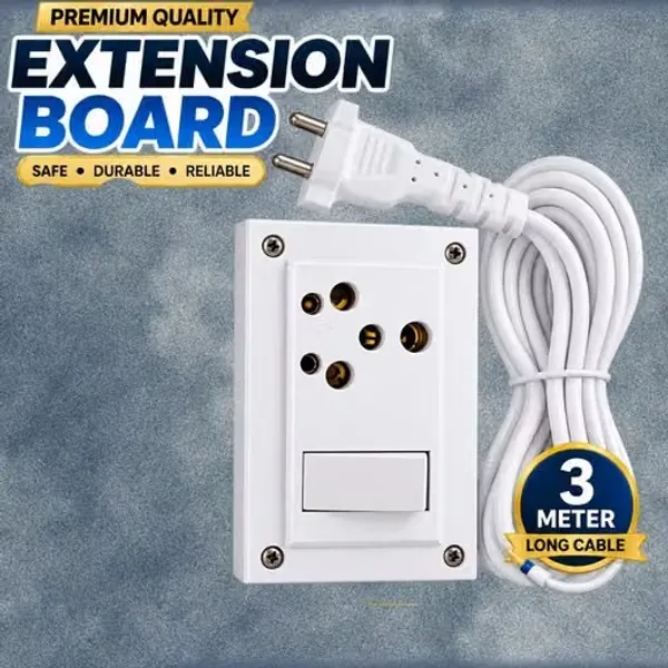 White_3_Meter_Extension_Board_With_Switch