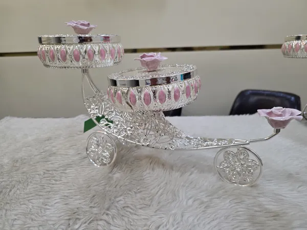 Silver_Tone_Floral_Two_Tier_Serving_Tray