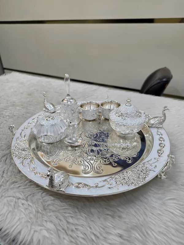 Silver_Tone_Ornate_Tea_Serving_Set