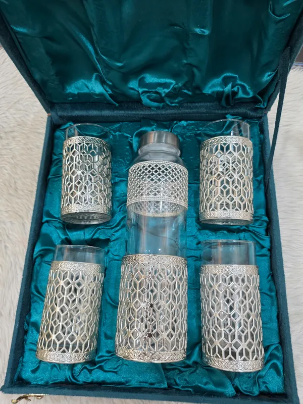 Glass_Geometric_Pattern_5-Piece_Drinkware_Set