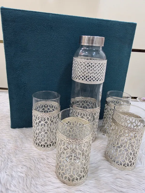 Glass_Geometric_Pattern_5-Piece_Drinkware_Set
