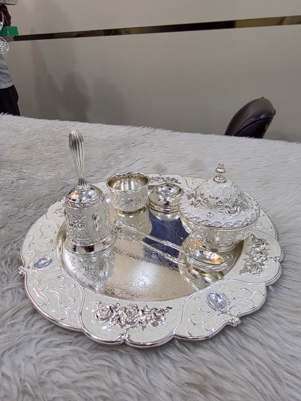 Metal_Traditional_Floral_Pooja_Thali_Set