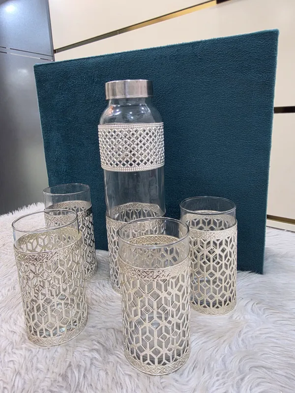 Glass_Geometric_Pattern_5-Piece_Drinkware_Set