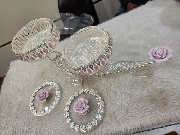 Silver_Tone_Floral_Two_Tier_Serving_Tray