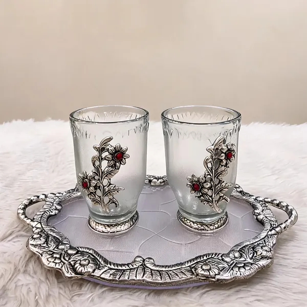Metal_Floral_Ornate_Serving_Tray_Set_With_Two_Glasses