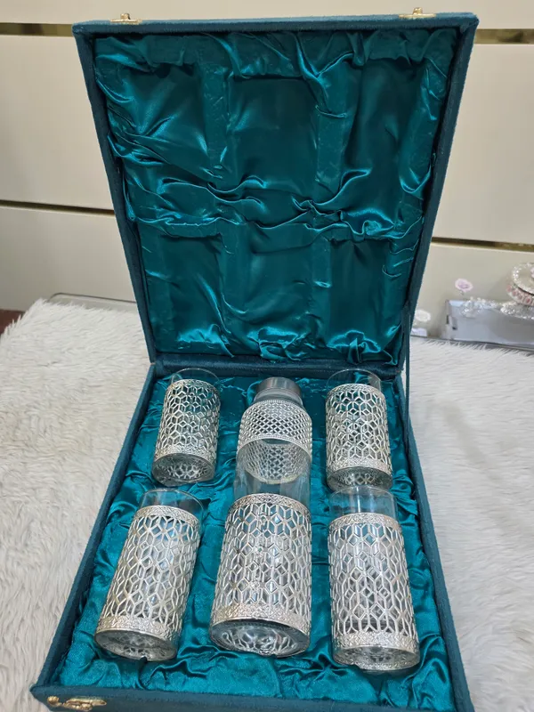 Glass_Geometric_Pattern_5-Piece_Drinkware_Set