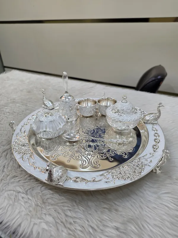 Silver_Tone_Ornate_Tea_Serving_Set