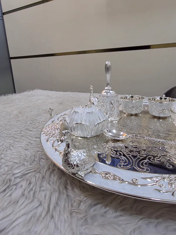 Silver_Tone_Ornate_Tea_Serving_Set