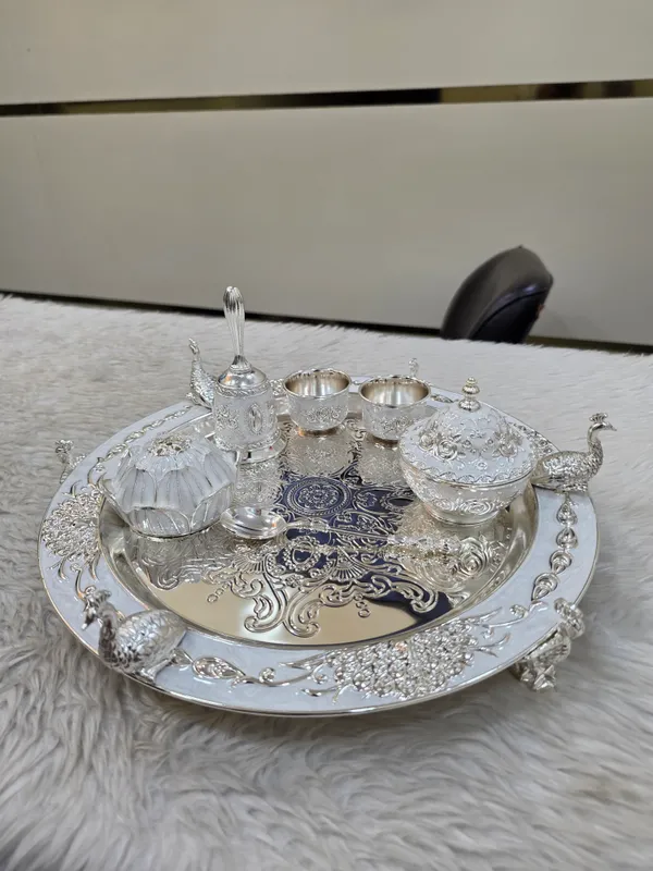 Silver_Tone_Ornate_Tea_Serving_Set