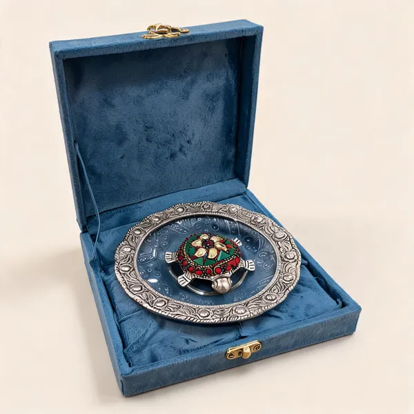 Silver-Tone_Traditional_Tortoise_Decorative_Showpiece