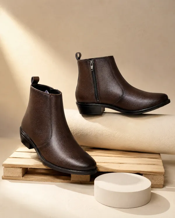 Brown_Synthetic_Zipper_Pencil_Ankle_Boots_For_Men