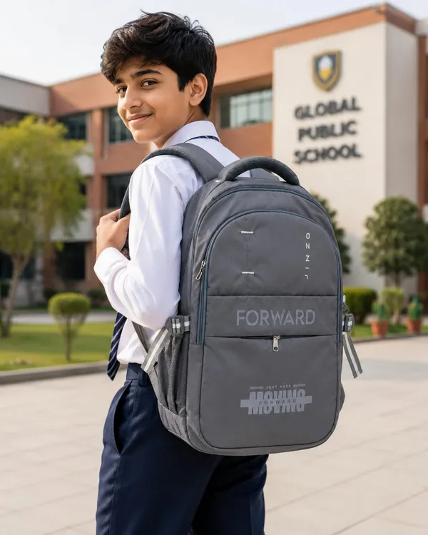 Grey_Pu_Fabric_Water_Resistant_Laptop_Backpack_For_Unisex