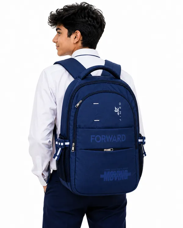 Blue_Pu_Fabric_Water_Resistant_Laptop_Backpack_For_Unisex