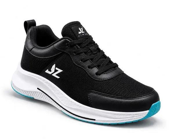 Black_Synthetic_Lace-Up_Lightweight_Running_Sneakers_For_Men