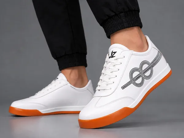 White_Synthetic_Lace-Up_Casual_Sneakers_For_Men