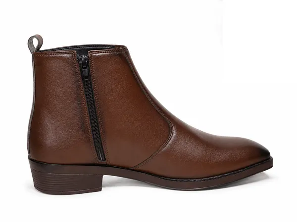 Brown_Synthetic_Side_Zip_Chelsea_Style_Dress_Boots_For_Men