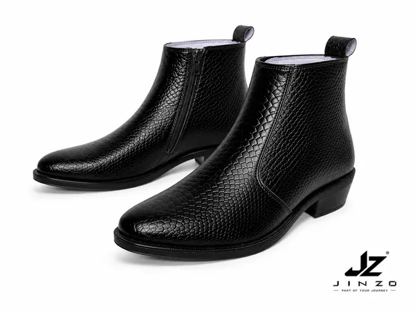 Black_Synthetic_Side_Zipper_Chelsea_Ankle_Boots_For_Men