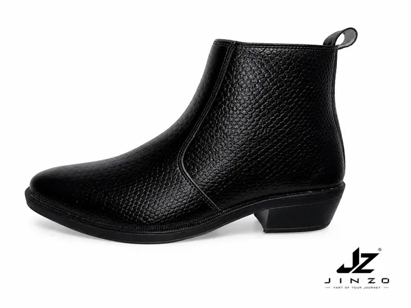 Black_Synthetic_Side_Zipper_Chelsea_Ankle_Boots_For_Men